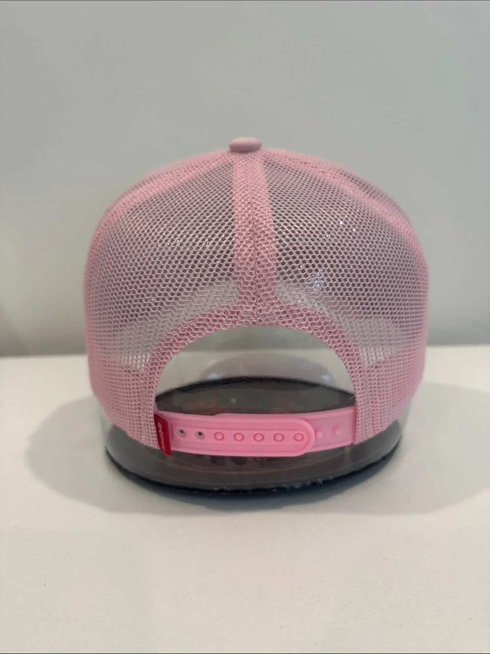 Pink Bunny Patch Trucker Hat Embroidered Rabbit Snapback Cap